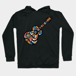 Guitar illustration. Guitar illustration in cubist style Hoodie